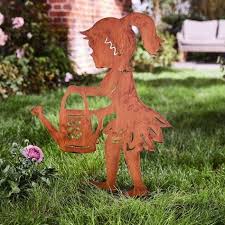 Gartenstecker Rost Madchen Leana Metall Gartenstecker Rost Dekoration Gartenstecker