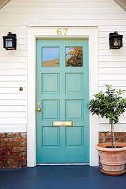 Teal is a popular choice indoors and out, starting with the front door. 19 Bold Colors For Your Front Door Green Front Doors Exterior Door Colors Painted Front Doors