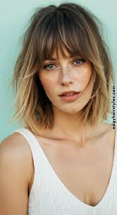 2. Sleek Bob with Birkin Bangs