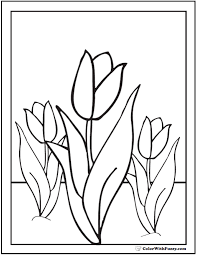 Intermediate artists will have no trouble turning this great tulip coloring page into a real artistic masterpiece. Tulip Flower Coloring Pages 14 Pdf Printables