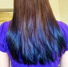 My Peacock Ombre Colored Manic Panic Purple And Blue Dyed Hair Hair Dye Tips Dip Dye Hair Dyed Hair Blue