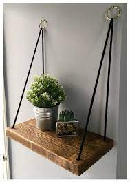 Hanging Rope Shelf Silver Hoops Hanging Rope Shelves Diy Hanging Shelves Hanging Furniture