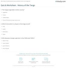Florida maine shares a border only with new hamp. Quiz Worksheet History Of The Tango Study Com