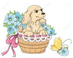 How to draw flower basket still life step by step for beginners | how to draw still life of flower basket step by step with oil pastel. Cartoon Puppy And Bouquet Of Flowers In Basket Vector Hand Drawing Royalty Free Cliparts Vectors And Stock Illustration Image 24507237