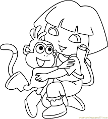 There are tons of great resources for free printable color pages online. Dora Hug Monkey Coloring Page For Kids Free Dora The Explorer Printable Coloring Pages Online For Kids Coloringpages101 Com Coloring Pages For Kids