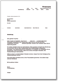 Jul 09, 2021 · muster einer abmahnung wegen beleidigung. Abmahnung Wegen Unentschuldigten Fehlens Ch Musterbrief Download