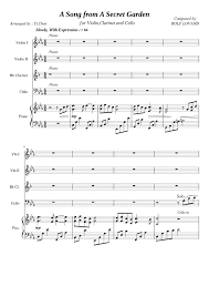 Other versions of this composition. A Song From A Secret Garden Sheet Music For Piano Violin Clarinet In B Flat Cello Mixed Quintet Download And Print In Pdf Or Midi Free Sheet Music Musescore Com
