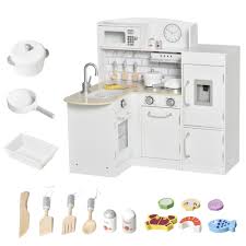 qaba kids kitchen pretend play corner