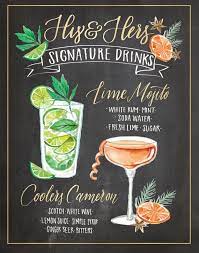 Custom Illustrated Printable Wedding Bar Menu Sign Watercolor Etsy Bar Menu Wedding Wedding Bar Menu Sign Signature Cocktail Drinks