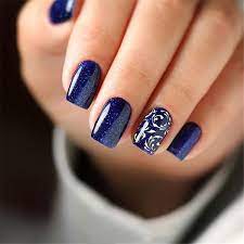 Our first nail design is a minimalist design with a maximal inspiration. 96 Lovely Spring Square Nail Art Ideas Square Acrylic Nails Blue Nail Art Designs Blue Acrylic Nails