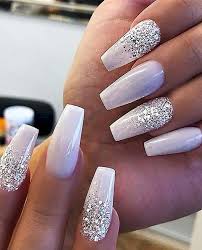 White Glitter Nail Art Designs In 2019 Fake Nails White Acrylic Nails Ballerina Nails Classy nails french pedicure american french manicure. white glitter nail art designs in 2019