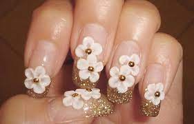 Uñas decoradas con flores blancas y rosadas. Unas Decoradas Con Flores Blancas Decorados De Unas