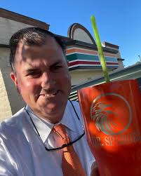 On my way to prom picked up my Slurpee in #bringyourowncontainer day.  Looking forward to a great evening. see you soon.