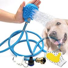 Haono Pet Bathing Tool Pet Shower Sprayer For Dog And Cat Bathing Massage Combo With Pet Grooming Glove And 3 Hose Adapt Pet Grooming Cat Wash Massage Gloves