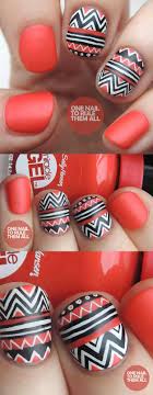 Red and black water marble nail art design idea. 37 Chevron Nail Art Ideas The Goddess
