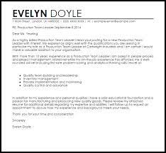 View all cover letter samples Production Team Leader Cover Letter Sample Cover Letter Templates Examples