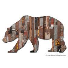 Dolan Geiman California Bear Mixed Media Art Work Metal Wall Sculpture Wall Sculptures California Bear Art