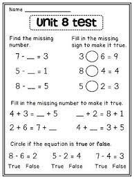 First Grade Math Unit 8 Balancing Equations Choosing An Operation And More First Grade Math Kindergarten Addition Worksheets Kindergarten Worksheets