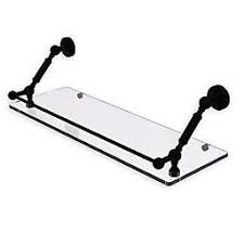 Allied brass montero 16 in. Glass Bathroom Shelf With Rail Bed Bath Beyond