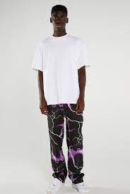 Purple Lightning Print Skate Jeans Purple Lightning Cool Outfits Skate Fits