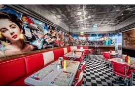 The chairs come in sparkled red vinyl with sparkled silver piping and buttons. New Retro Dining Restaurant Furniture Dinette Sets Bar Stools And Booths Mid Century Modern Style