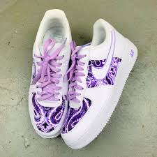 Purple Bandana Air Force 1 V2 The Custom Movement In 2020 Cute Nike Shoes Purple Sneakers Jordan Shoes Girls