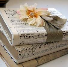 Pin By Lanette Granger On Centerpieces Etc Diy Vintage Decor Sheet Music Crafts Craft Paper Wrapping