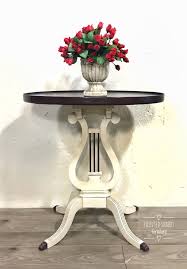 Vintage Harp Table Painted Linen With Metallic Cherry Harp Strings And Feet Top Is Stained Georgian Cher Side Table Makeover Table Makeover Antique Side Table