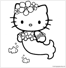 Pages or hello kitty cute mermaid coloring. Luxury Hello Kitty Mermaid Coloring Pages Cartoons Coloring Pages Coloring Pages For Kids And Adults