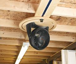 Overhead Fan Mount In 2020 Garage Workshop Organization Basement Workshop Woodworking Shop Layout