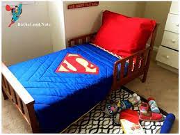 The set includes comforter size 42 x 57 inches, flat sheet size 45 x 60 inches, fitted sheet size 28 x 52 inches and pillowcase size 20 x 30 inches. Superman Toddler Crib Quilt 100 Cotton Toddler Bed Set Toddler Bed Toddler Crib