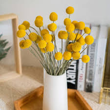 1st, make a bow with a stipe of yellow 9mm grosgrain ribbon, fix the center part with 0.5mm golden copper wire; Tooget Natural Craspedia Dried Flowers Yellow Billy Buttons Balls Bouquet Bundles Real Freshly Harvested Dry Plant Bunch Arrangements Decorate For Home Crafts Party Wedding Store Amazon Co Uk Kitchen Home