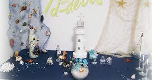 Decorations Pour Mariage Bleu Marine Et Nacre Decoration Mariage Decoration Decoration Buffet