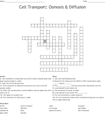 Molecule that contains energy for the cell, that is needed for active transport to happen. Cell Transport Osmosis Diffusion Crossword Wordmint
