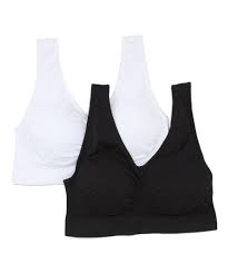 delta burke intimates white black seamless comfort wireless bra set plus