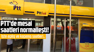 1 saatlik öğle arasının ardından saat 13.30'dan 17.00'a kadar işlem alıyor ve kapanıyor. Postane Calisma Saatleri Nisan 2020