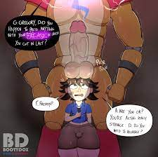 gregory and glamrock freddy (five nights at freddy's and 1 more) drawn by  bootydox | ATFBooru