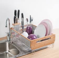 Simplehuman Dishrack 199 Made From Bamboo And Stainless Steel Bamboo Dishes Dish Racks Kitchen Rack