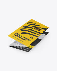 Textured Brochure Mockup In Stationery Mockups On Yellow Images Object Mockups