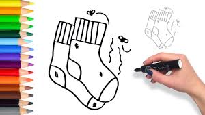 Stinky socks landing page template with man holding smelly sock and covering nose. Learn How To Draw Stinky Smelly Socks Teach Drawing For Kids And Toddlers Coloring Page Video Youtube