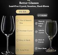 JBHO Hand Blown Italian Style Crystal White or Red Wine Glasses - Gift  Packaging for Any Occasion - Lead-Free Premium Crystal Clear Glass - Set of  ...