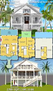 Plan 15242nc Coastal House Plan With Views To The Rear In 2020 Beach House Floor Plans Beach Cottage House Plans Coastal House Plans
