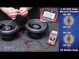 2 ohm wiring options subwoofer wiring diagrams 4 ohm 2 channel amp car subwoofer wiring diagram subwoofer wiring chart how to wire a dual 2 ohm sub to 2 ohm. How To Wire Two Dual 4 Ohm Subwoofers To A 1 Ohm Final Impedance Car Audio 101 Youtube Subwoofer Wiring Car Audio Amplifier Car Audio Systems