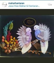 Uang Mahar Pernikahan Bentuk Burung Seni Kertas Pernikahan Seni