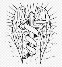 Maybe you would like to learn more about one of these? Black And White Sun Cross Png Crosses With Wings Drawing Clipart 3872119 Pikpng