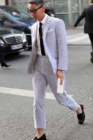 Maybe you would like to learn more about one of these? Light Blue Seersucker Suit With Black Knit Tie Outfits 2 Ideas Outfits Lookastic