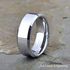 Tungsten Wedding Band Polished Tungsten Ring Beveled Edge Etsy In 2021 Morganite Engagement Ring Rose Gold Tungsten Wedding Bands Titanium Wedding Rings