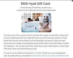 Hyatt gift cards can only be redeemed at participating hyatt properties in north america, canada, mexico, caribbean, central america, and south america. Milepoint Promotion Offering 12 Days Of Giveaways