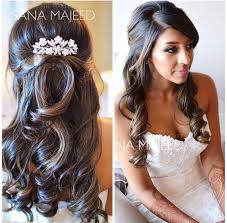 Half Up Half Down Hairstyle Curls Bridal Hair Comb Bridal Hair Half Up Engagement Hairstyles Half Up Hair