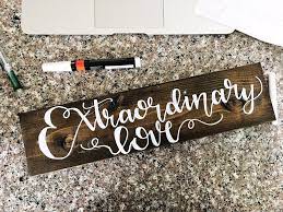 Make sure to apply the glue down the middle of the letter, so that it will not expand outside the edges when you press it onto the sign. I M So Excited I Found Elmer S Paint Pens They Re So Fun And I Love How Much Easier It Is To Hand Lette Wooden Signs Custom Wooden Signs Small Wooden Letters